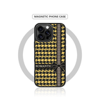 Case & Plate Series - Black & Yellow Houndstooth Romantic Case