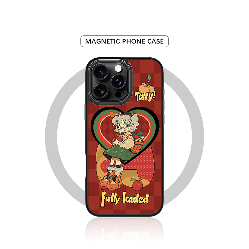 Case & Plate Series - Retro Anime Apple Girl