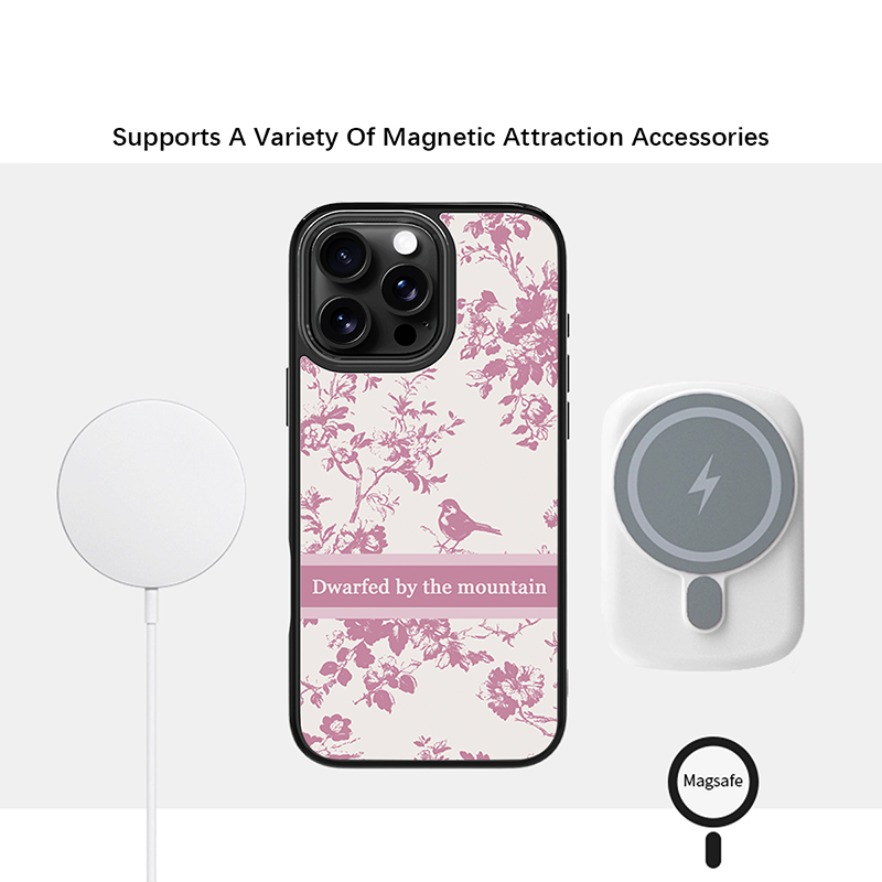 Case & Plate Series - Pink Toile Bird