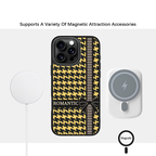 Case & Plate Series - Black & Yellow Houndstooth Romantic Case