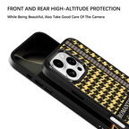 Case & Plate Series - Black & Yellow Houndstooth Romantic Case