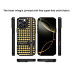 Case & Plate Series - Black & Yellow Houndstooth Romantic Case