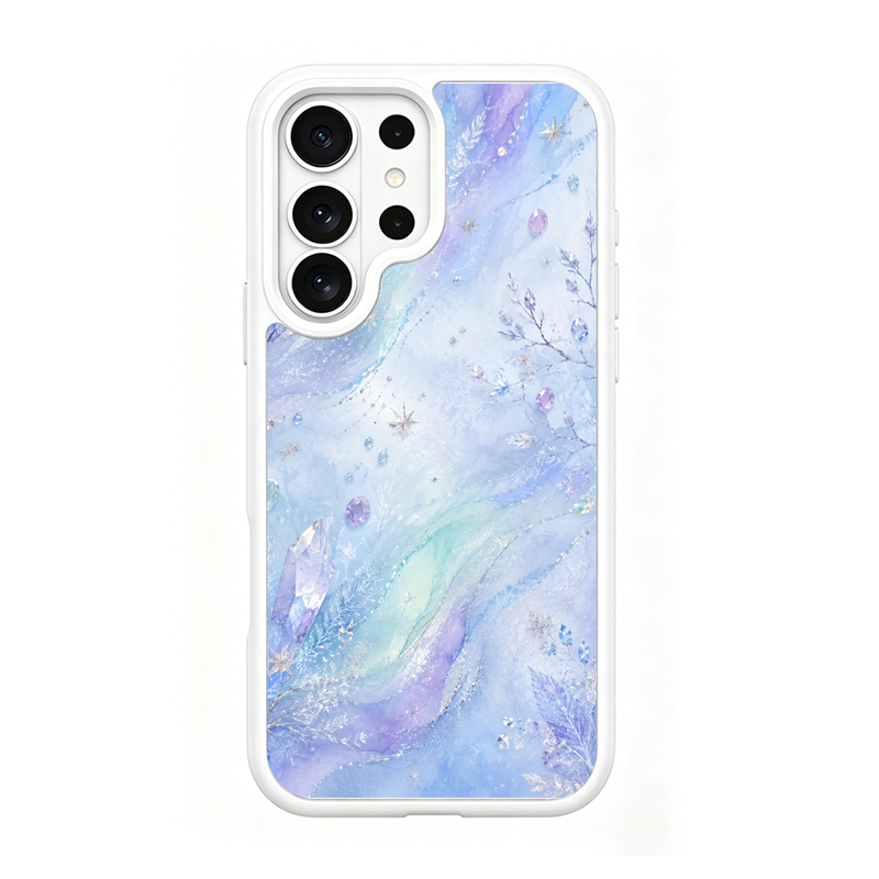 Aurora Frost White phone case for Samsung S25 Ultra
