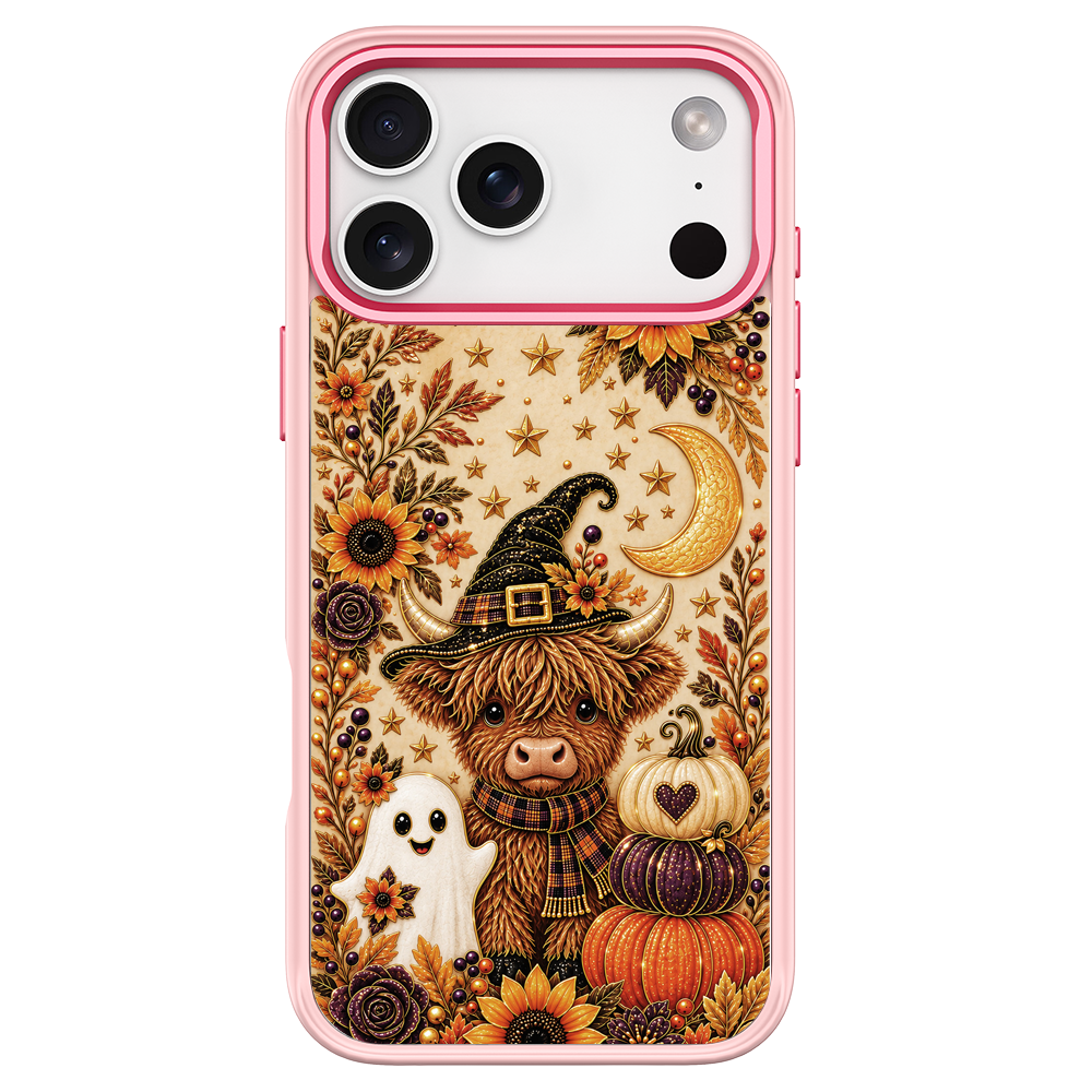Autumn Highland Cow Witch Pink phone case for iPhone 18 Pro