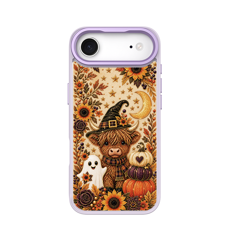 Autumn Highland Cow Witch Purple phone case for iPhone 17 Air