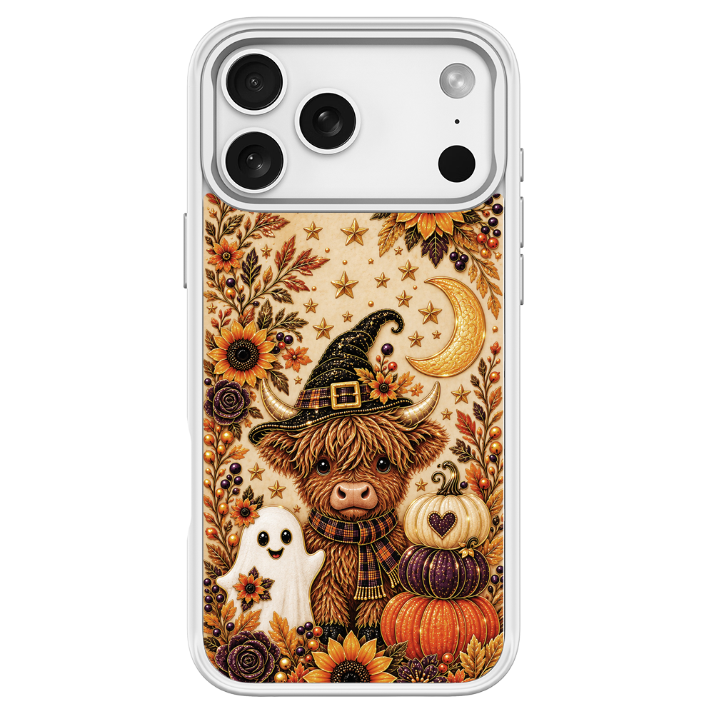 Autumn Highland Cow Witch White phone case for iPhone 17 Pro Max