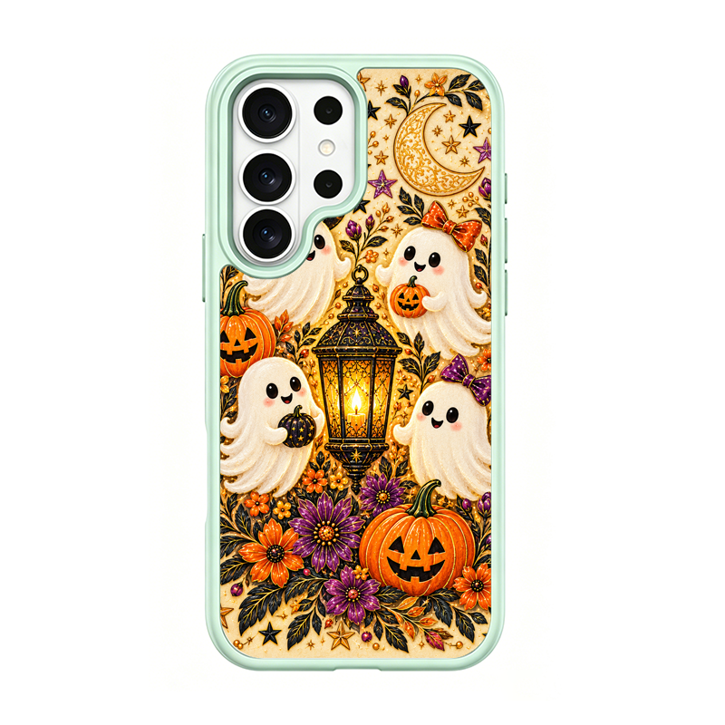 Cute Ghost Lantern Green phone case for Samsung S26 Ultra