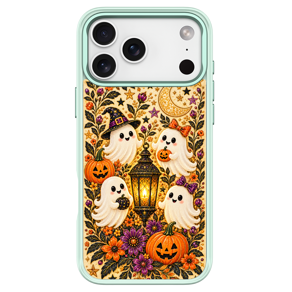 Cute Ghost Lantern Green phone case for iPhone 17