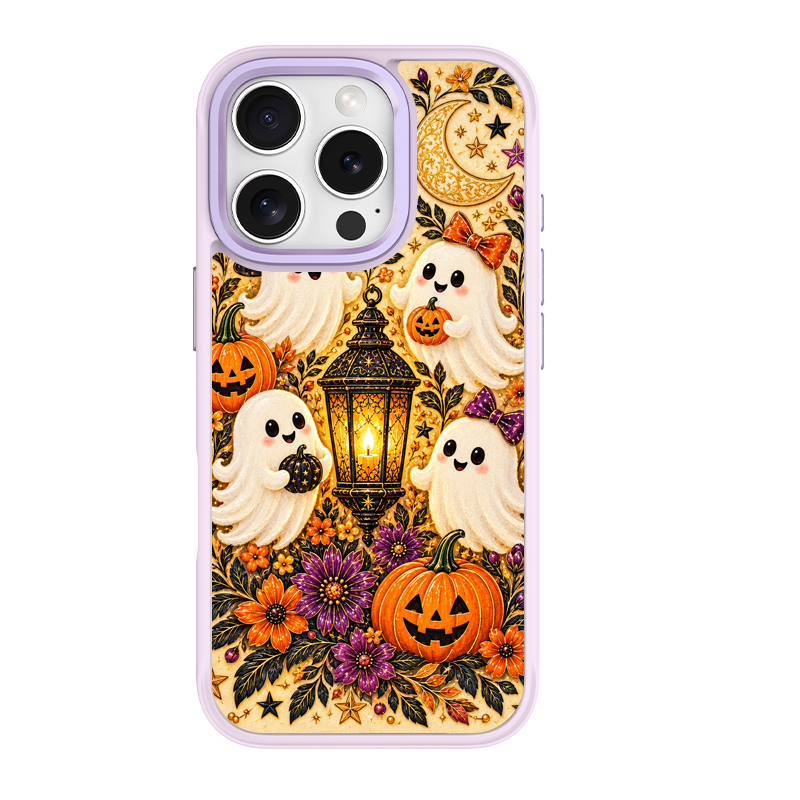 Cute Ghost Lantern Purple phone case for iPhone 15 Pro