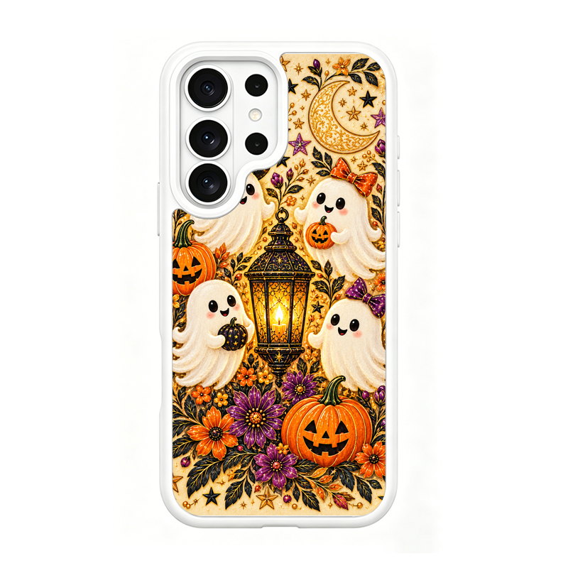 Cute Ghost Lantern White phone case for Samsung S26 Ultra