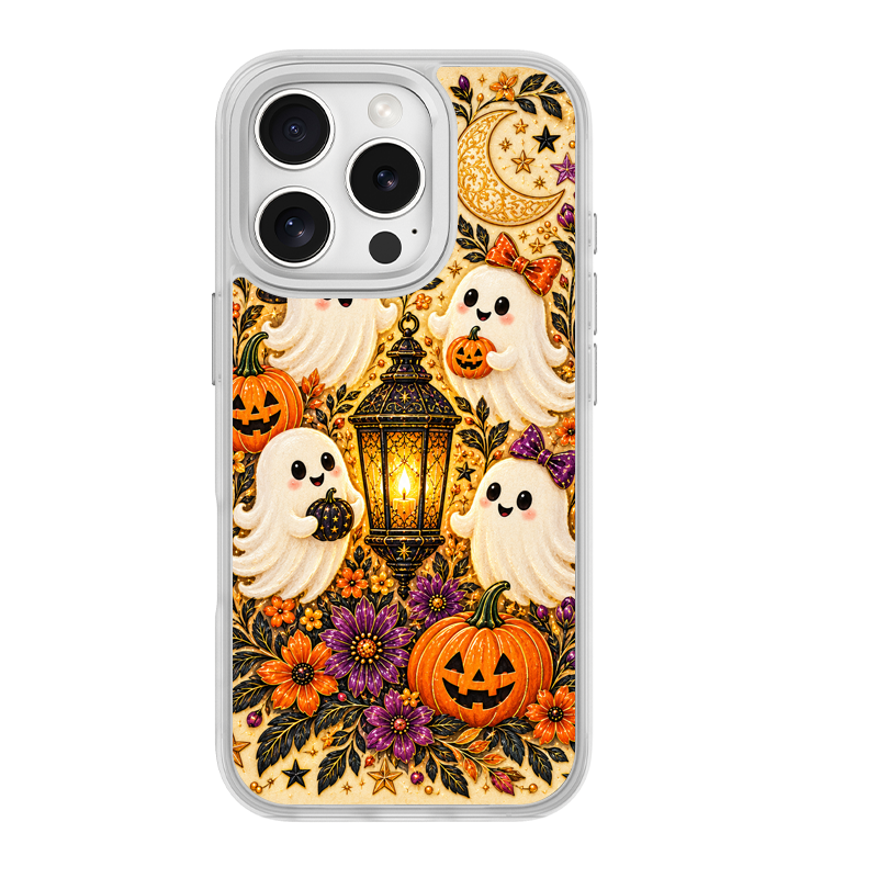 Cute Ghost Lantern White phone case for iPhone 16 Pro Max