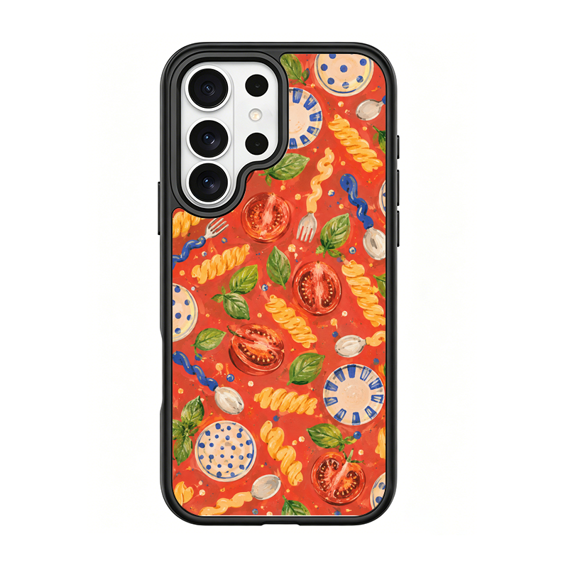 Doodle Dinner Black phone case for Samsung S26 Ultra