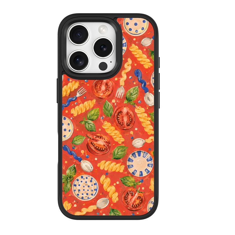 Doodle Dinner Black phone case for iPhone 16 Pro Max