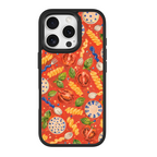 Doodle Dinner Black phone case for iPhone 16