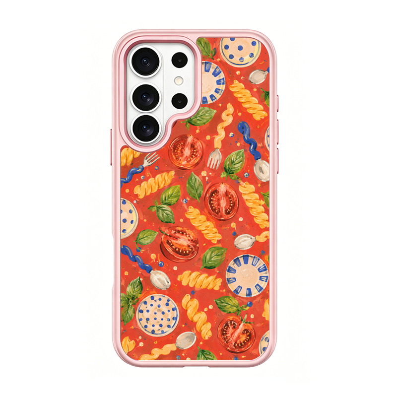 Doodle Dinner Pink phone case for Samsung S25 Ultra