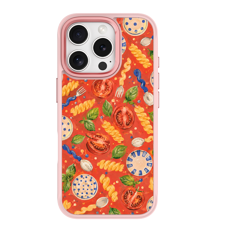 Doodle Dinner Pink phone case for iPhone 16 Pro