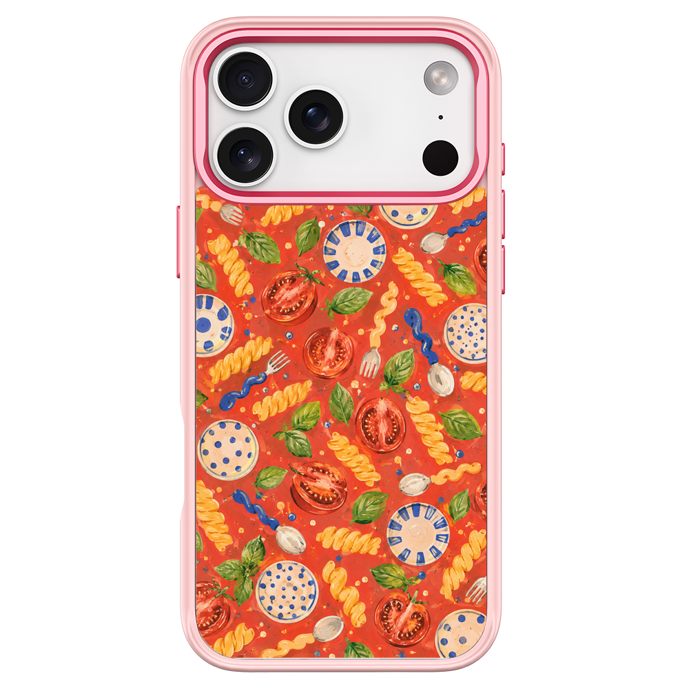 Doodle Dinner Pink phone case for iPhone 17 Pro Max