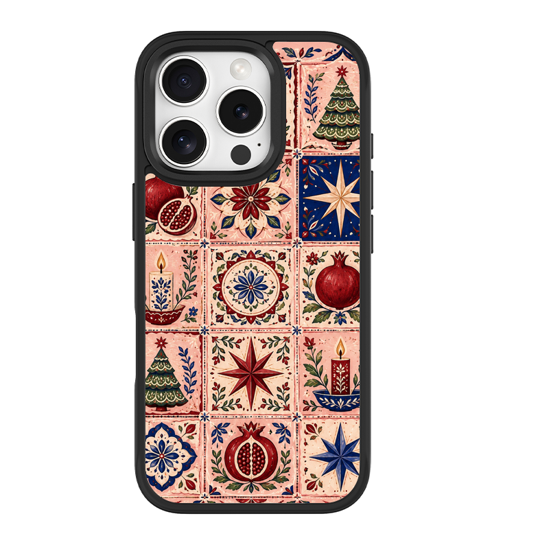Folk Tile Fest Black phone case for iPhone 15 Plus