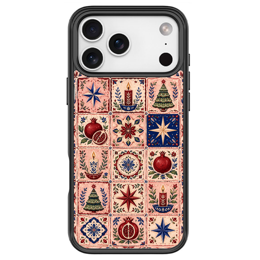 Folk Tile Fest Black phone case for iPhone 18 Pro Max
