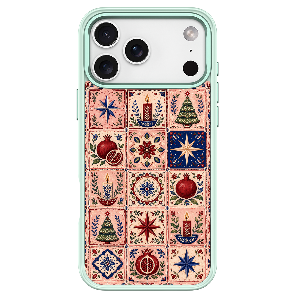 Folk Tile Fest Green phone case for iPhone 17 Pro