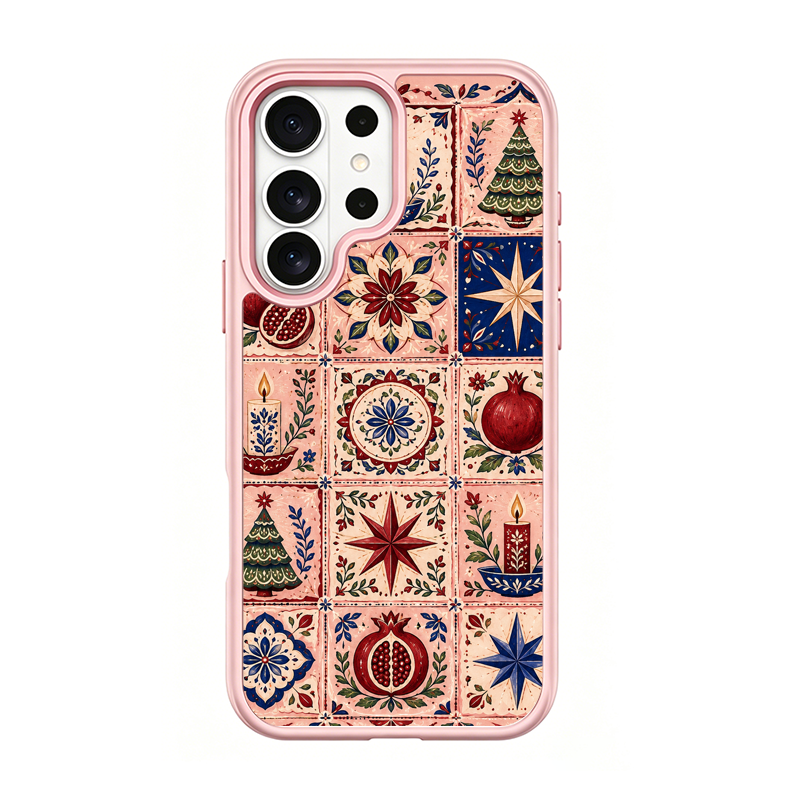 Folk Tile Fest Pink phone case for Samsung S26 Ultra