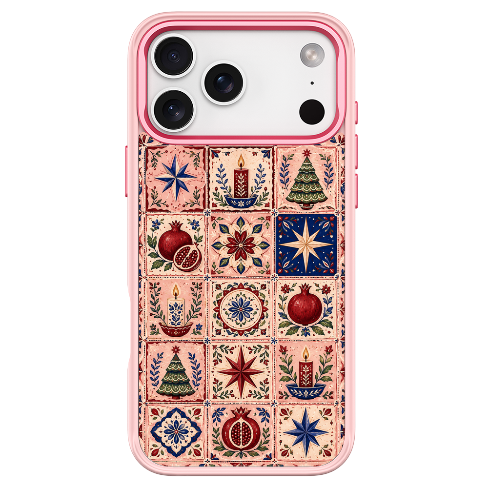 Folk Tile Fest Pink phone case for iPhone 17 Pro