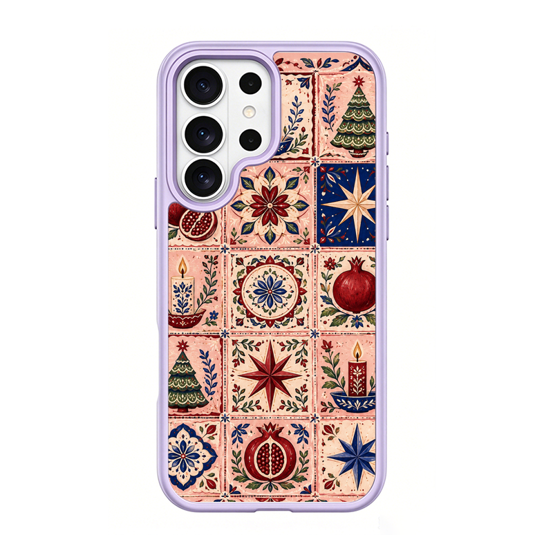 Folk Tile Fest Purple phone case for Samsung S25 Ultra