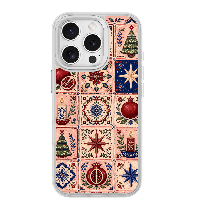 Folk Tile Fest White phone case for iPhone 15 Pro Max