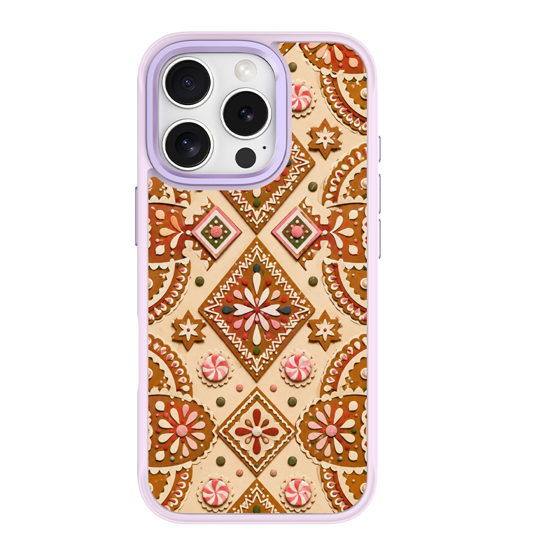 Gingerbread Geometry Purple phone case for iPhone 16