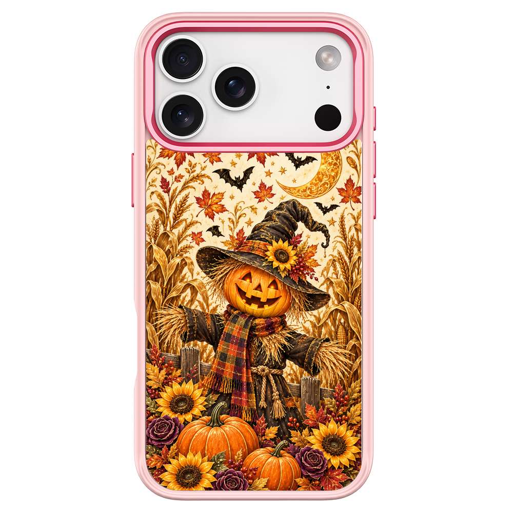 Moon Scarecrow Pumpkin Pink phone case for iPhone 17 Pro Max
