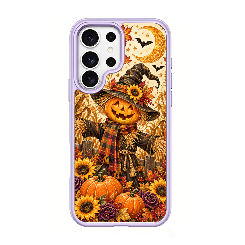 Moon Scarecrow Pumpkin Purple phone case for Samsung S25 Ultra