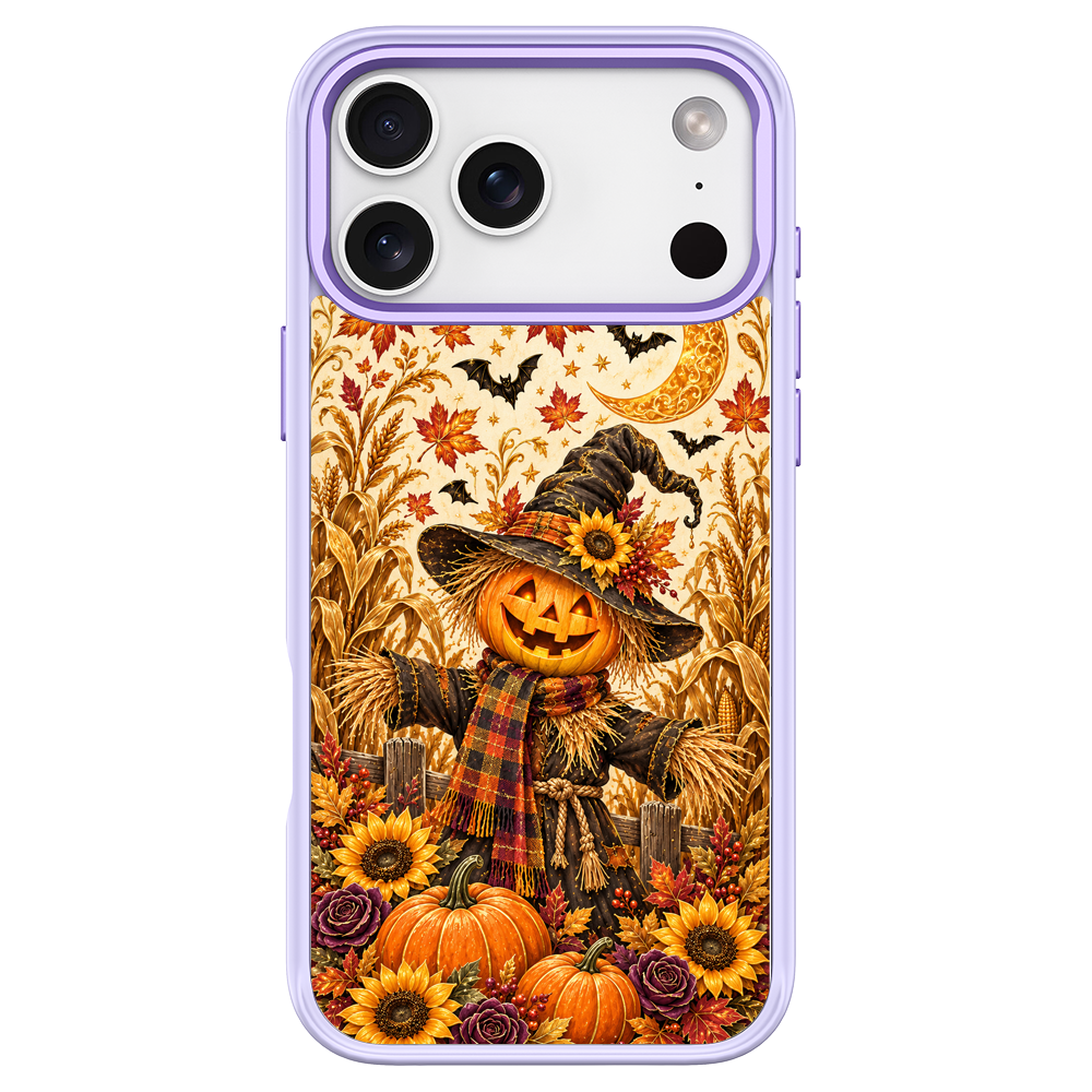 Moon Scarecrow Pumpkin Purple phone case for iPhone 17 Pro Max