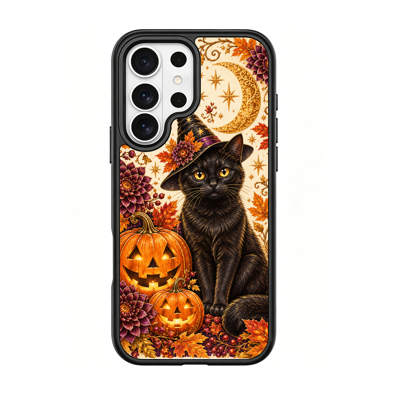 Moon Witch Black Cat Black phone case for Samsung S25 Ultra