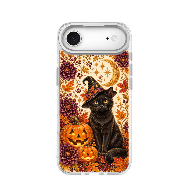 Moon Witch Black Cat White phone case for iPhone 17 Air