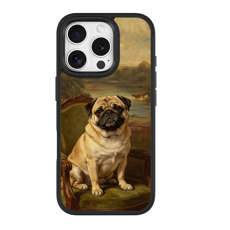 Noble Pug Portrait Black phone case for iPhone 15 Pro Max