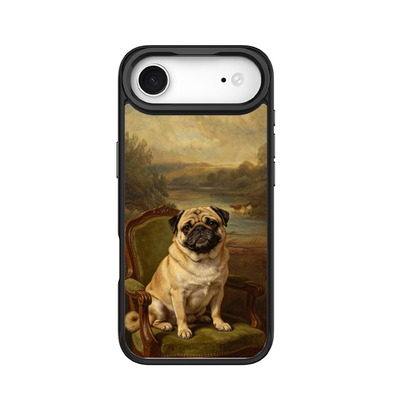 Noble Pug Portrait Black phone case for iPhone 17 Air