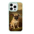 Noble Pug Portrait Green phone case for iPhone 15 Pro