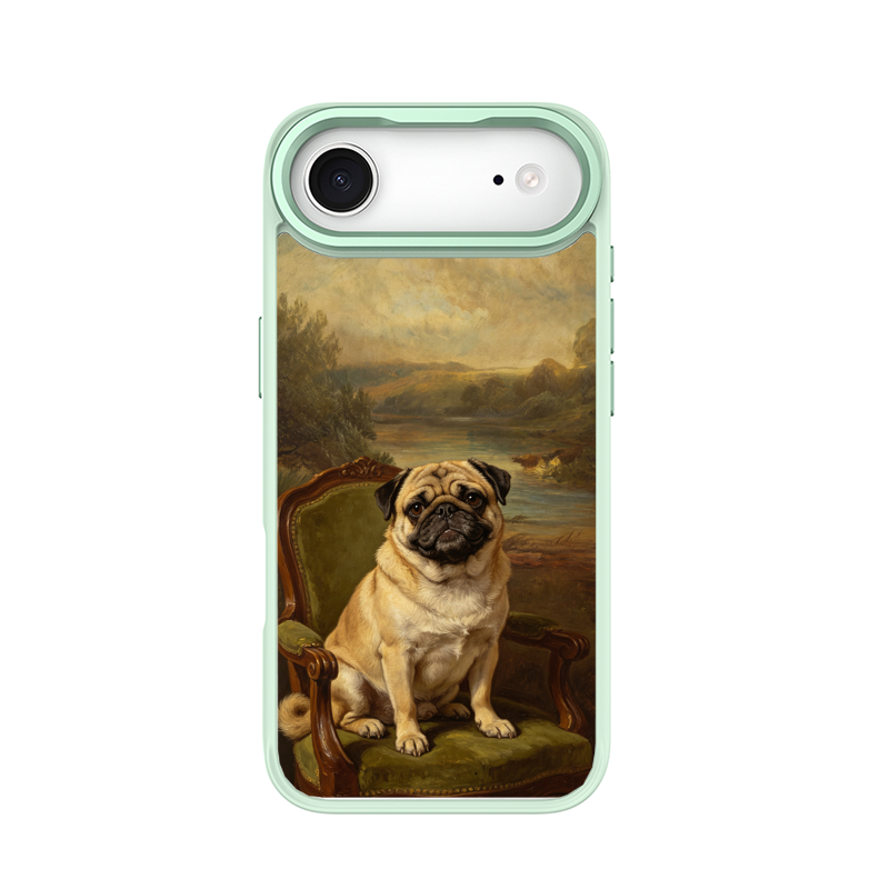 Noble Pug Portrait Green phone case for iPhone 17 Air