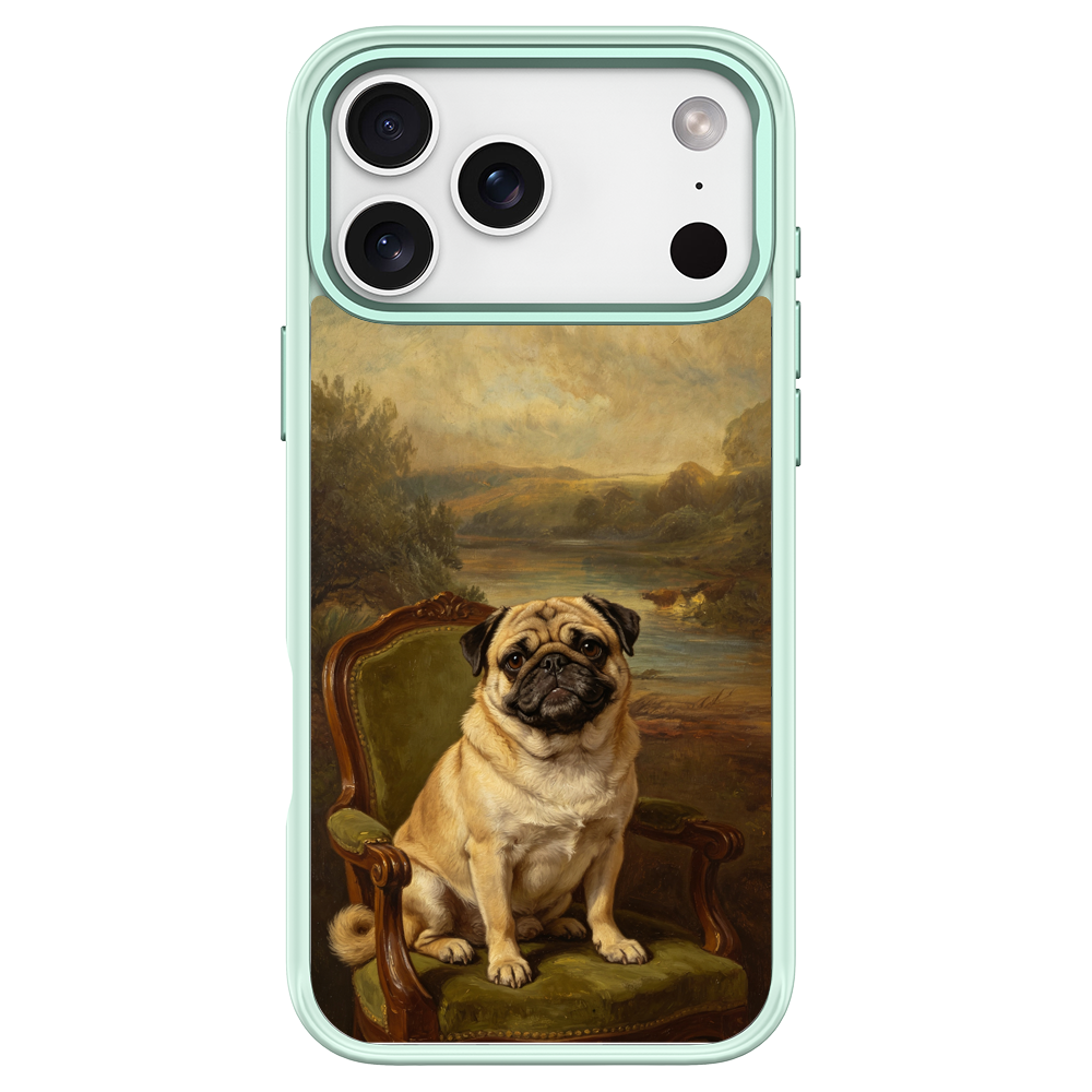Noble Pug Portrait Green phone case for iPhone 18 Pro Max