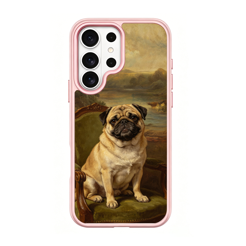 Noble Pug Portrait Pink phone case for Samsung S26 Ultra