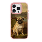 Noble Pug Portrait Pink phone case for iPhone 16
