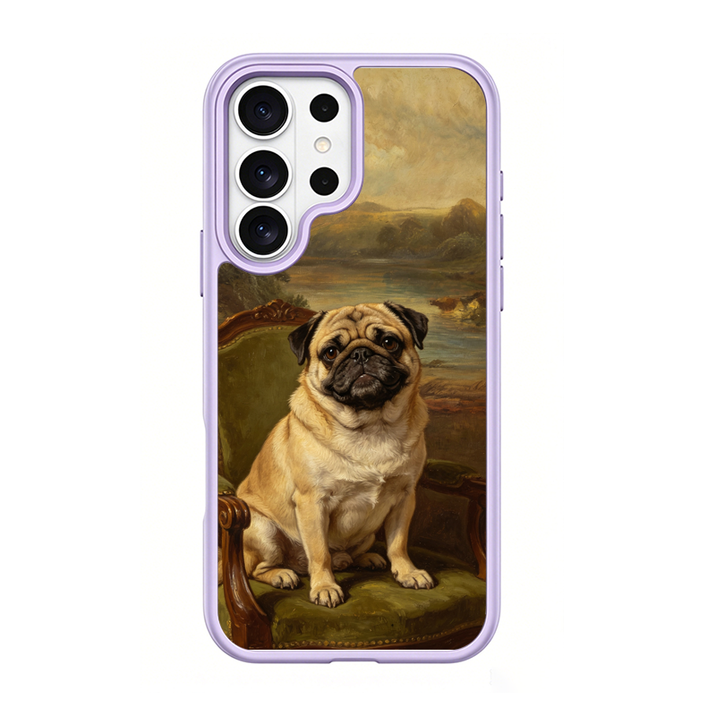 Noble Pug Portrait Purple phone case for Samsung S25 Ultra