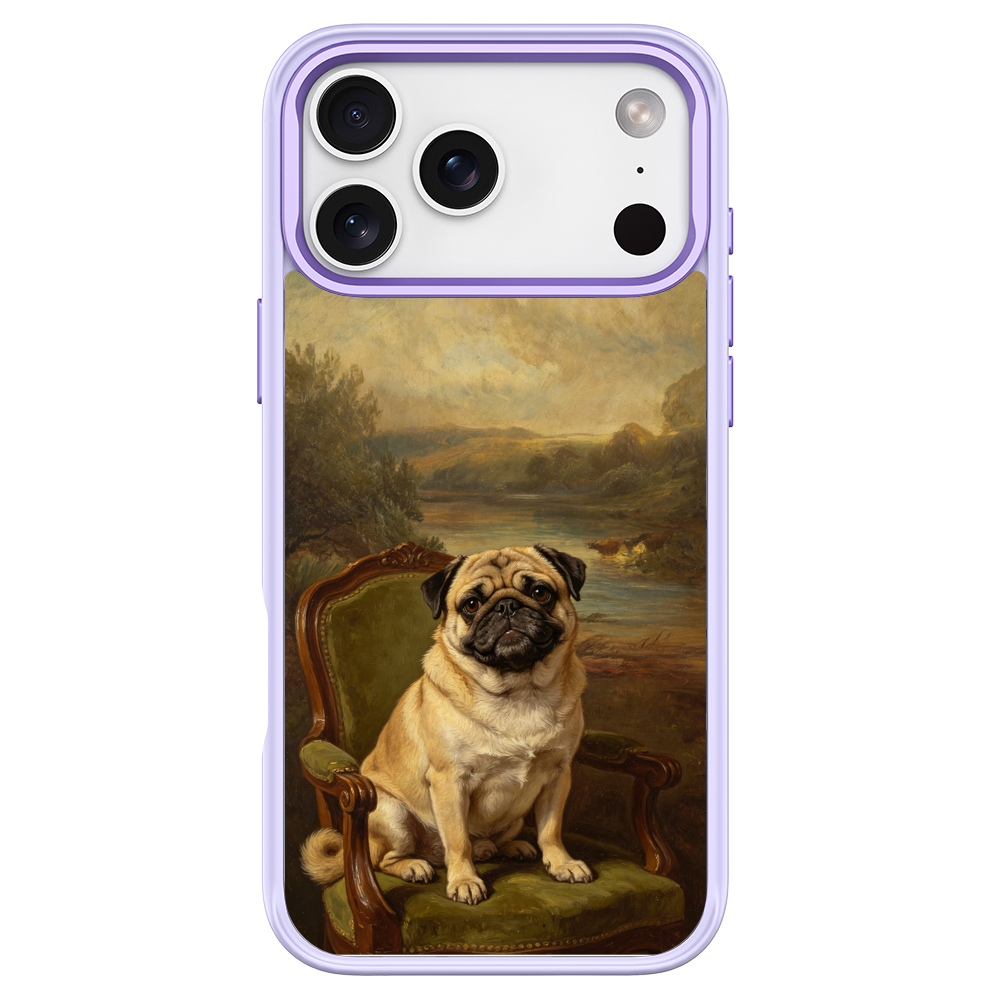 Noble Pug Portrait Purple phone case for iPhone 18 Pro