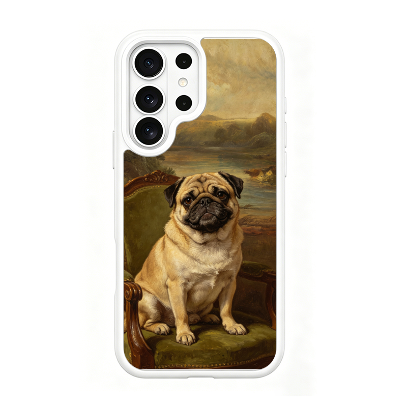 Noble Pug Portrait White phone case for Samsung S26 Ultra