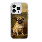 Noble Pug Portrait White phone case for iPhone 15 Pro