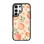 Peach Patchwork Black phone case for Samsung S25 Ultra
