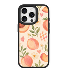 Peach Patchwork Black phone case for iPhone 15 Pro