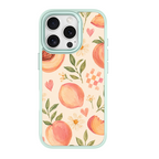 Peach Patchwork Green phone case for iPhone 15