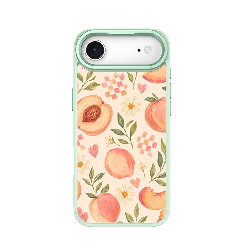 Peach Patchwork Green phone case for iPhone 17 Air