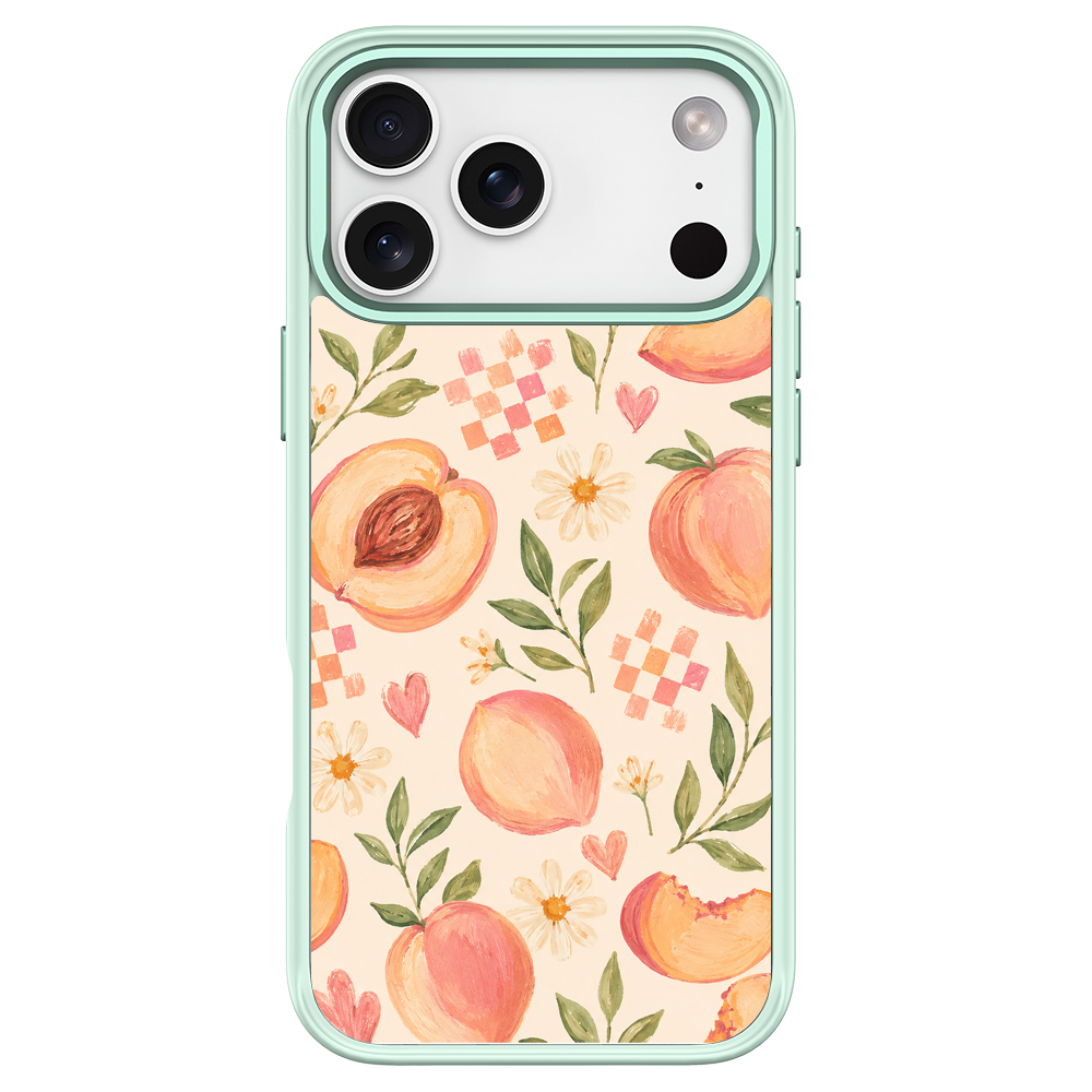 Peach Patchwork Green phone case for iPhone 17 Pro